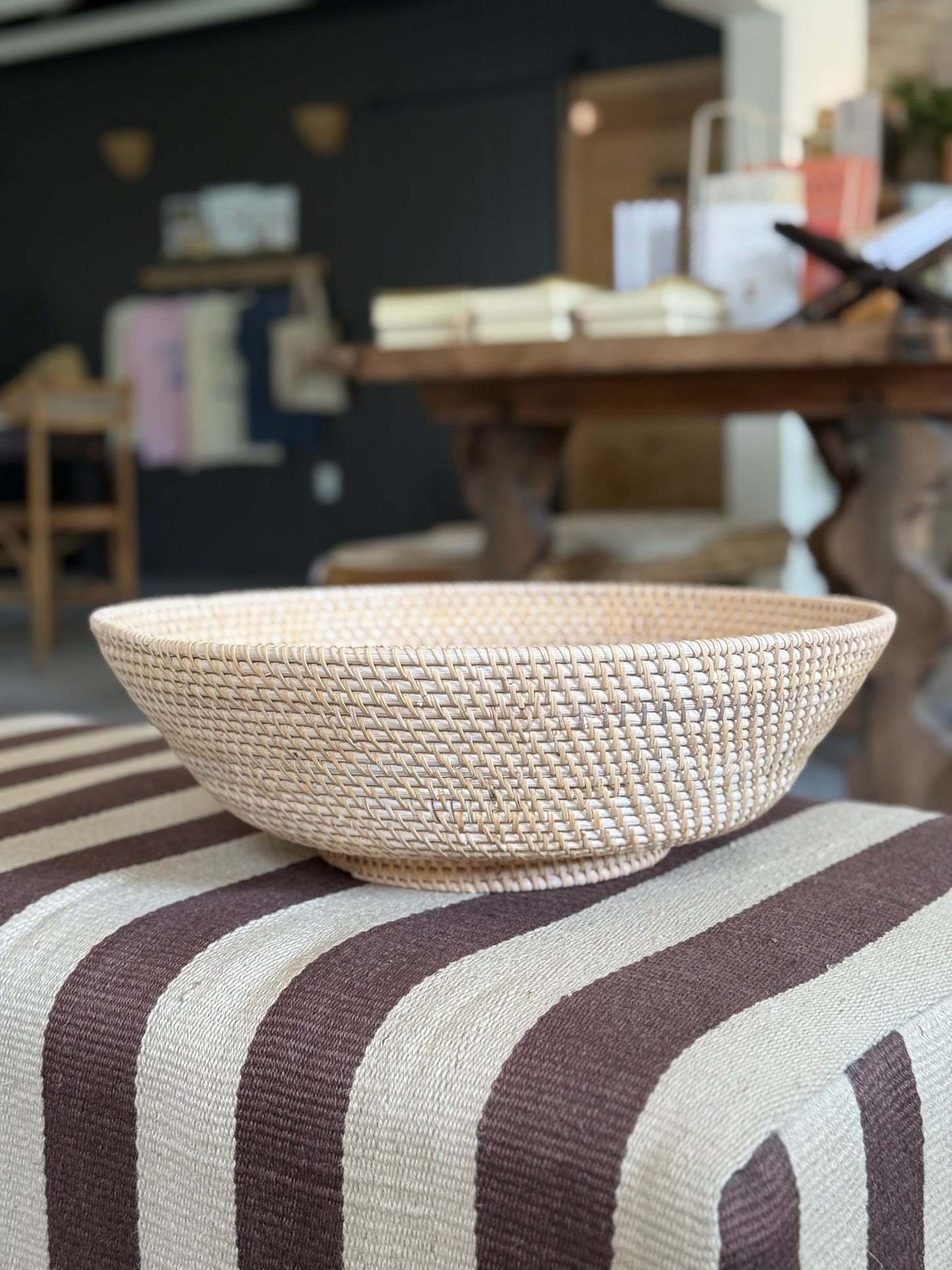 Decorative Hand-Woven Rattan Bowl