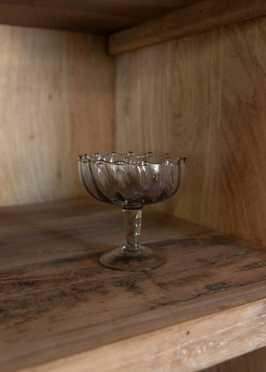Hand-Blown Twisted Coupe Glass