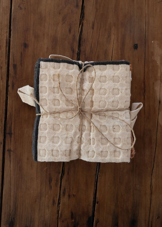 Square Cotton Waffle Weave Napkins, Set of 3