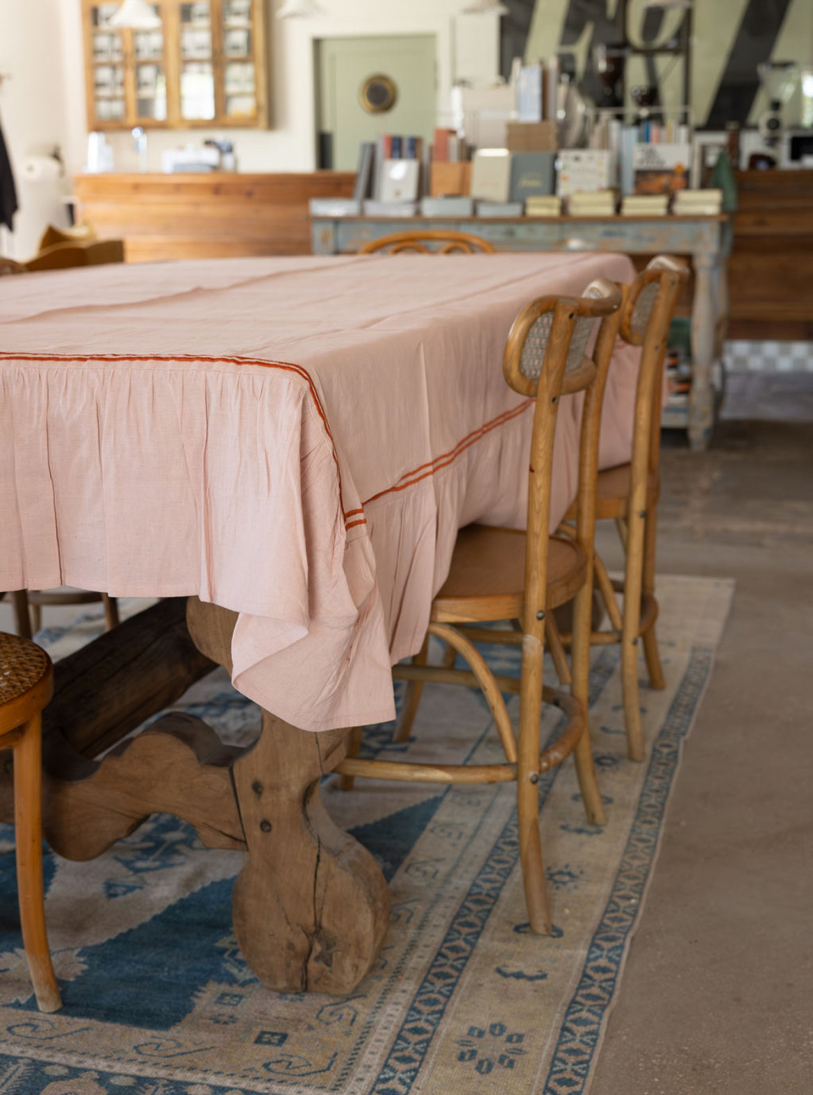 Cotton Ruffle Tablecloth, 3 Colors