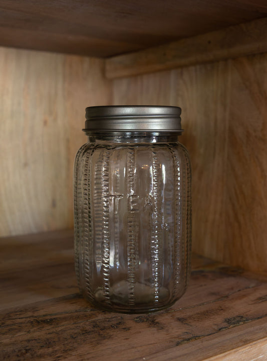 Pressed Glass Jar, 2 Styles
