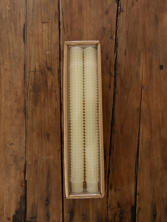 Hobnail Taper Candles, Set of 2
