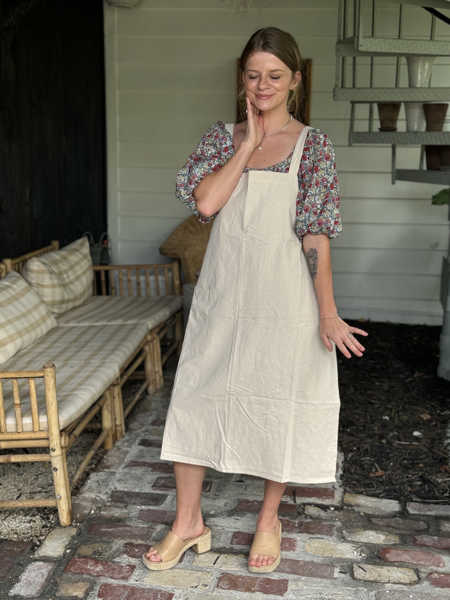 Cream Cotton Apron