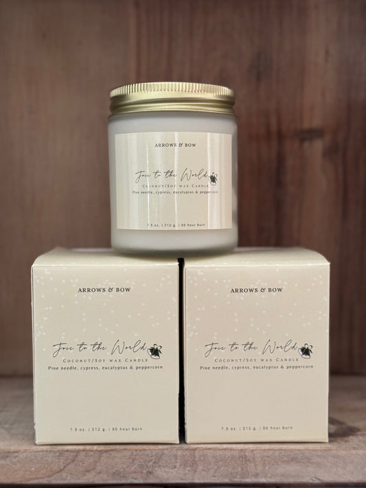 Joie to the World Candle