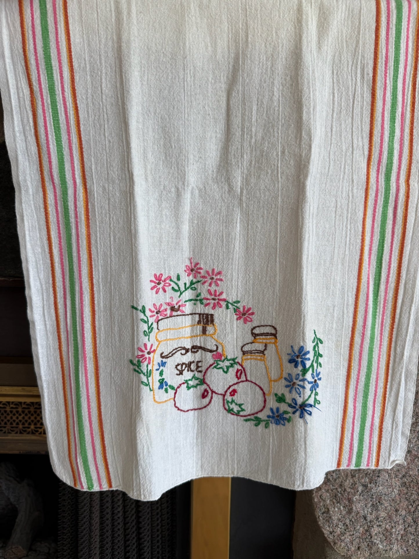 Vintage Embroidered Tea Towel