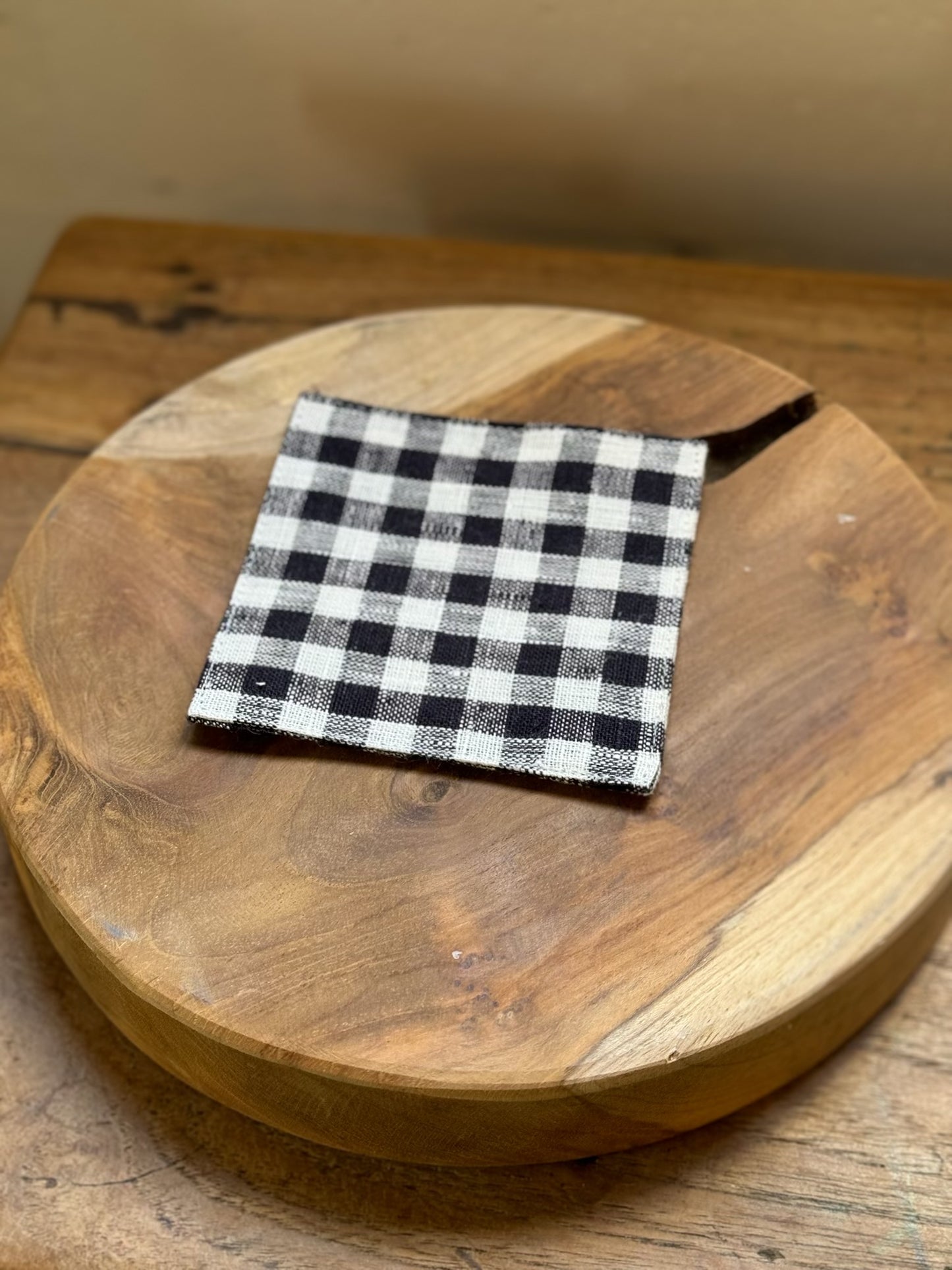 Gingham Linen Coasters, 2 Colors