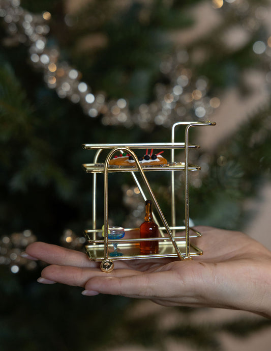 Metal Bar Cart Ornament, 4 Styles