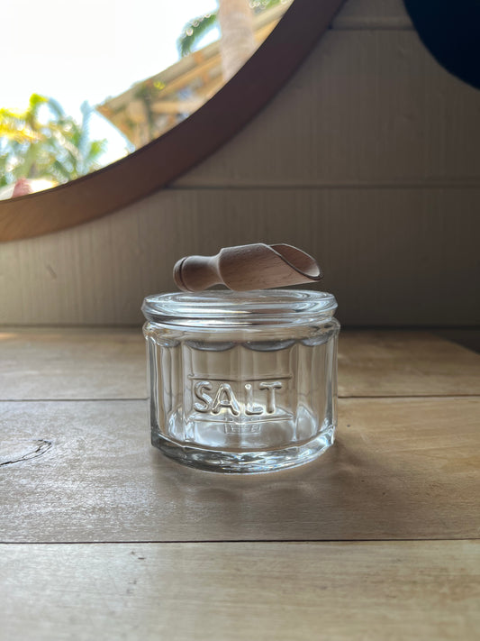 Glass Salt Pot with Scoop