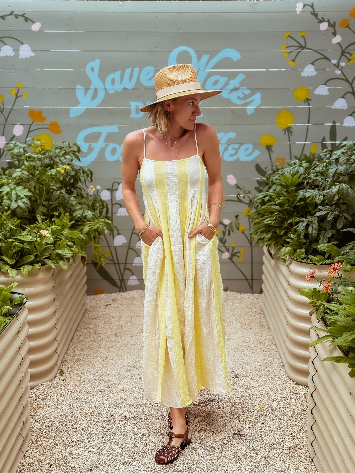 Cami Cream Yellow Midi Dress