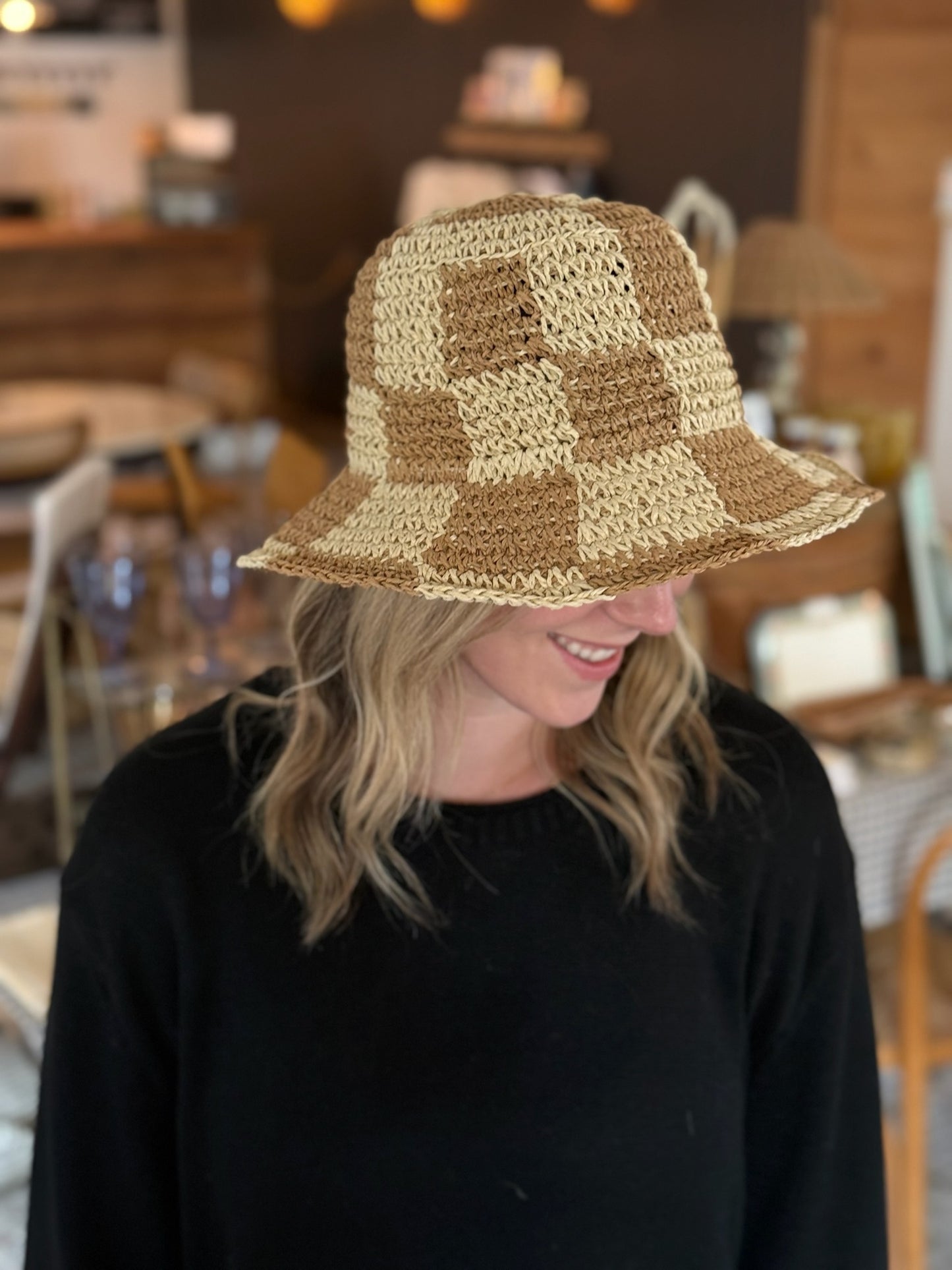 Checkered Sadie Hat