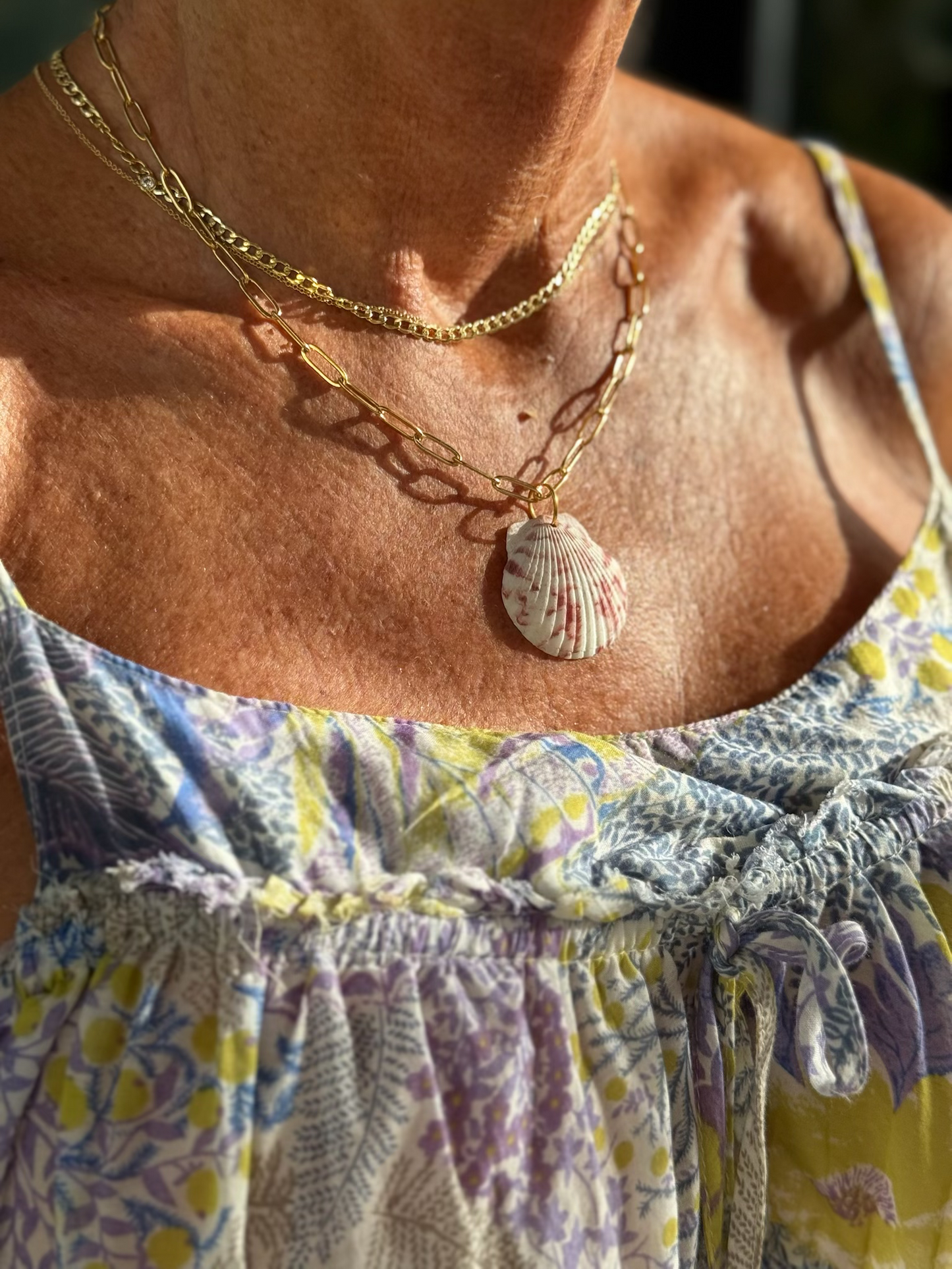 Gold Handmade Seashell Necklace