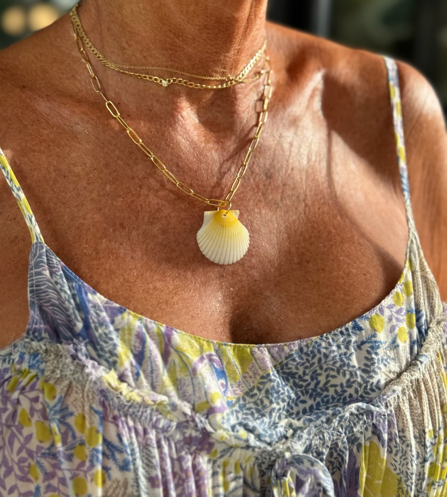 Gold Handmade Seashell Necklace