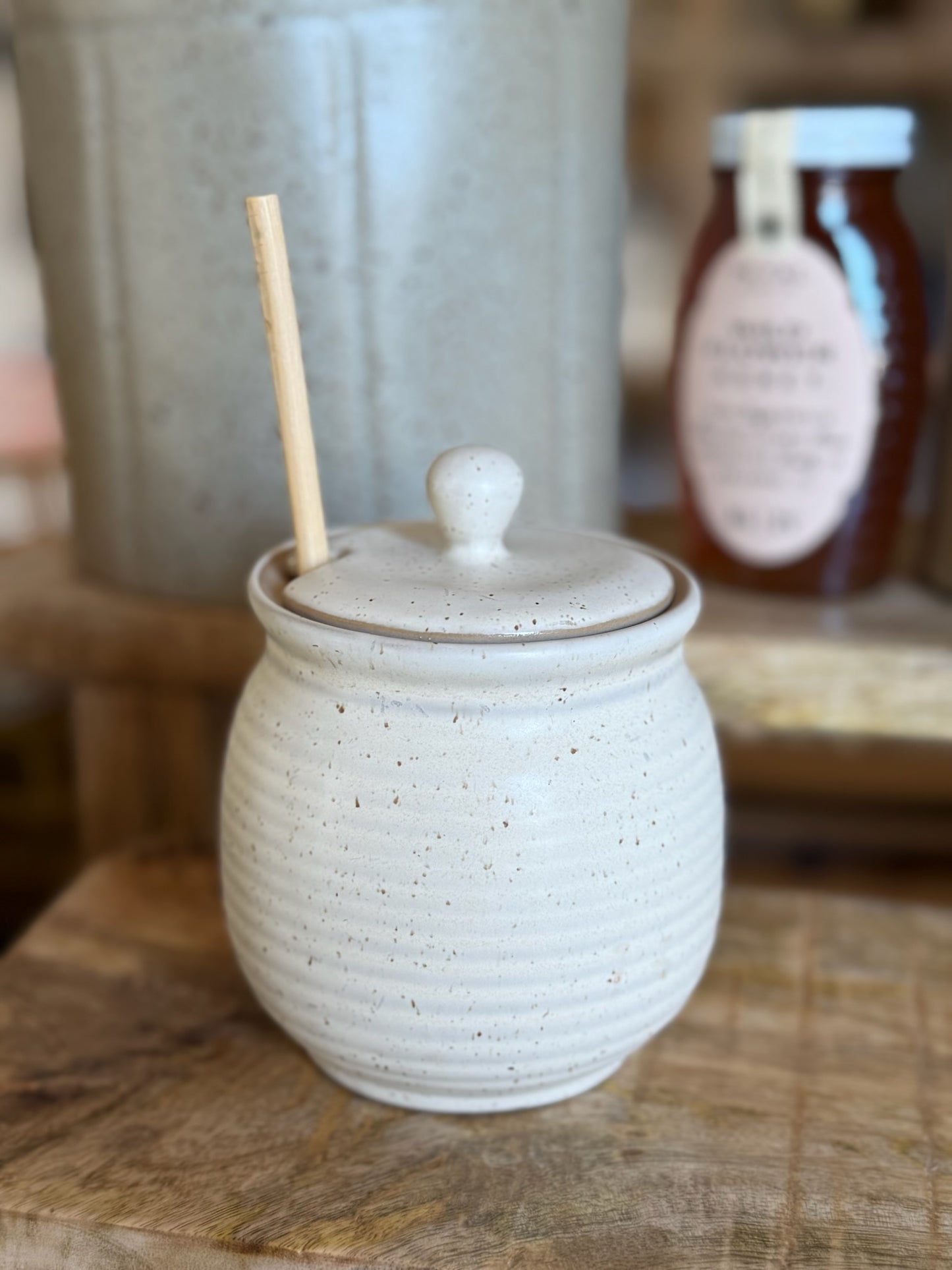 Cream Honey Jar