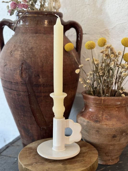 Ivory Pleated Taper Candles