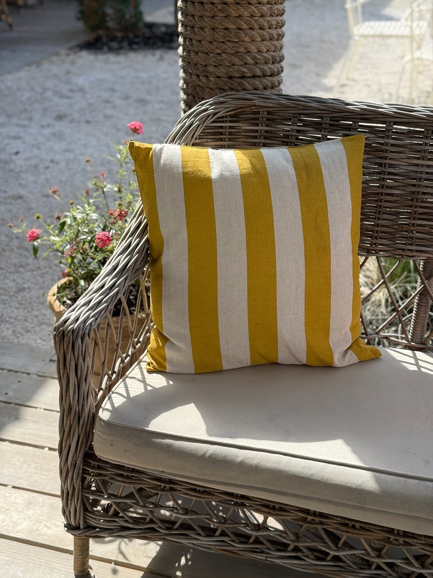 Striped Cotton & Linen Pillow, 3 Colors