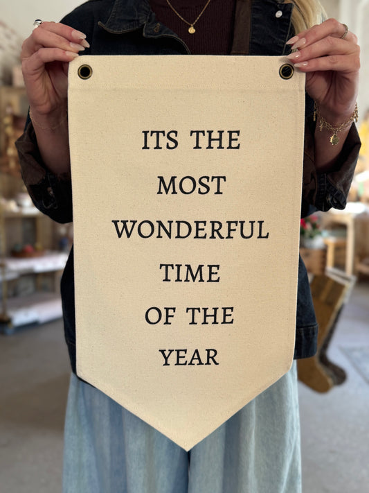 "Wonderful Time of the Year" Canvas Banner