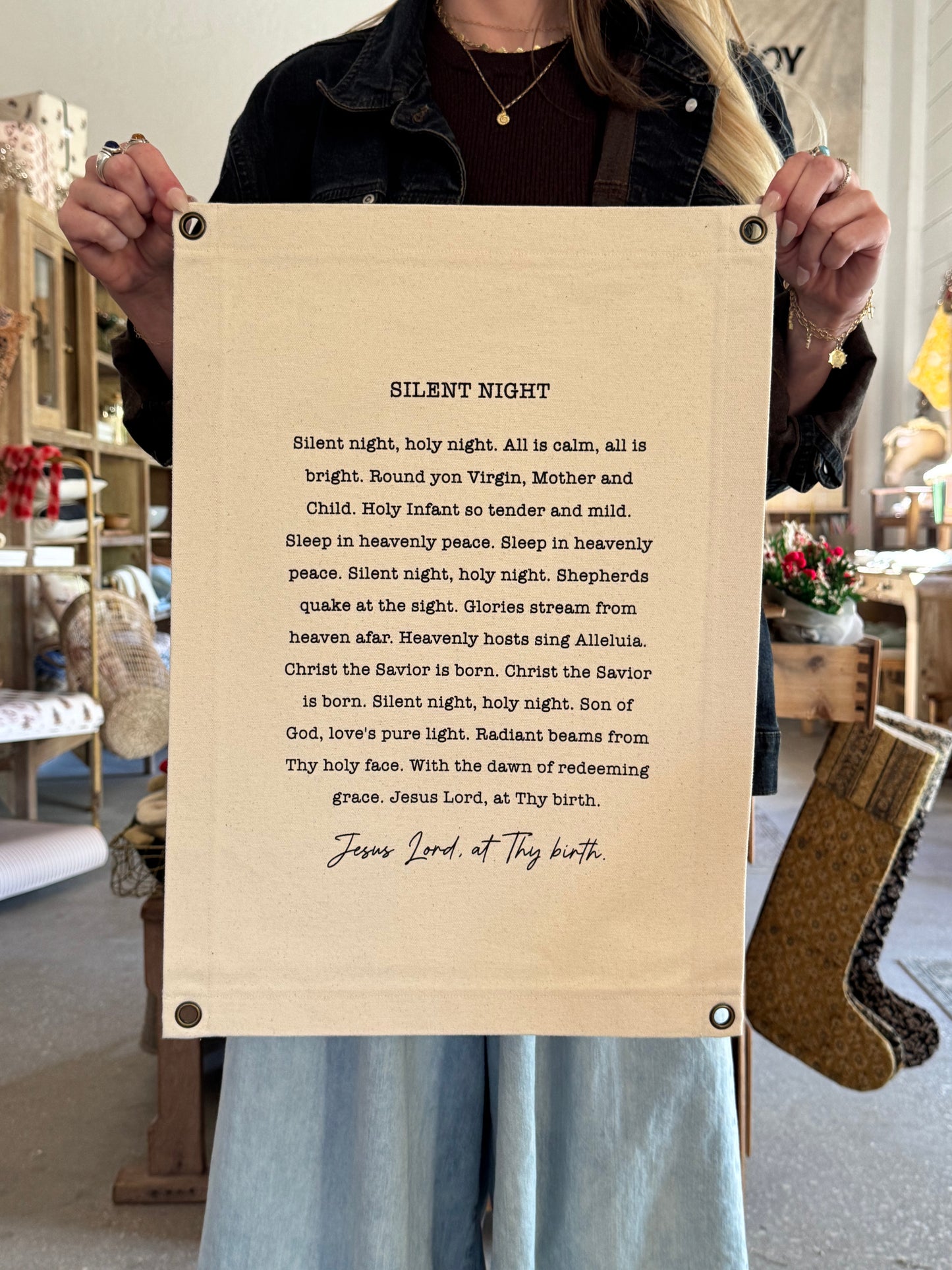 "Silent Night" Canvas Banner