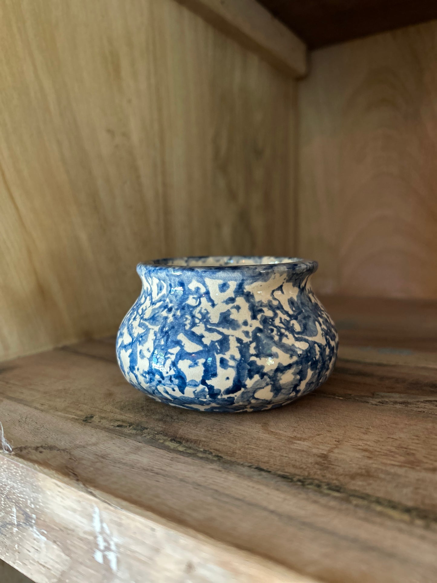 Vintage Blue-Speckled Pottery