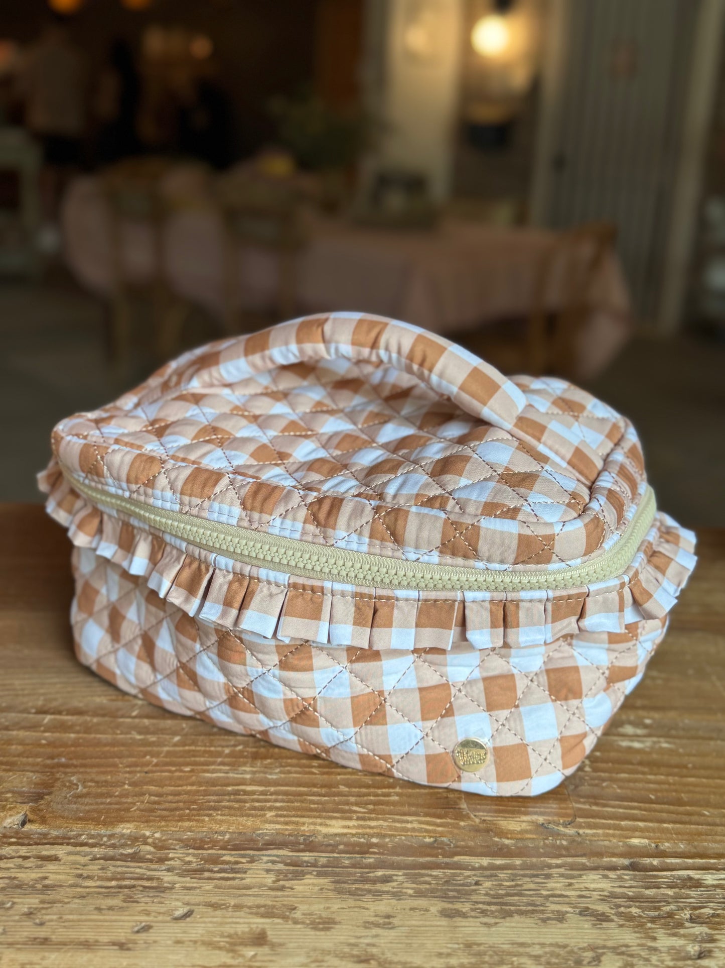 Maple Gingham Cosmetic Bag