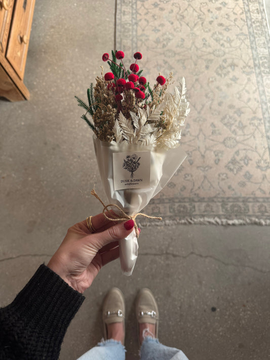 Holly Dried Flower Mini Bouquet