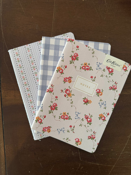 Set of 3 Floral & Check Notebooks