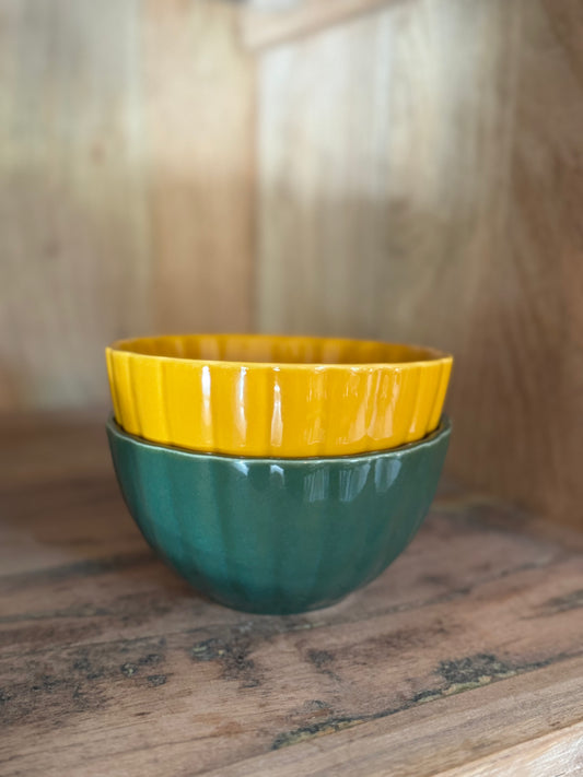 Stoneware Ribbed Bowl, 2 Colors