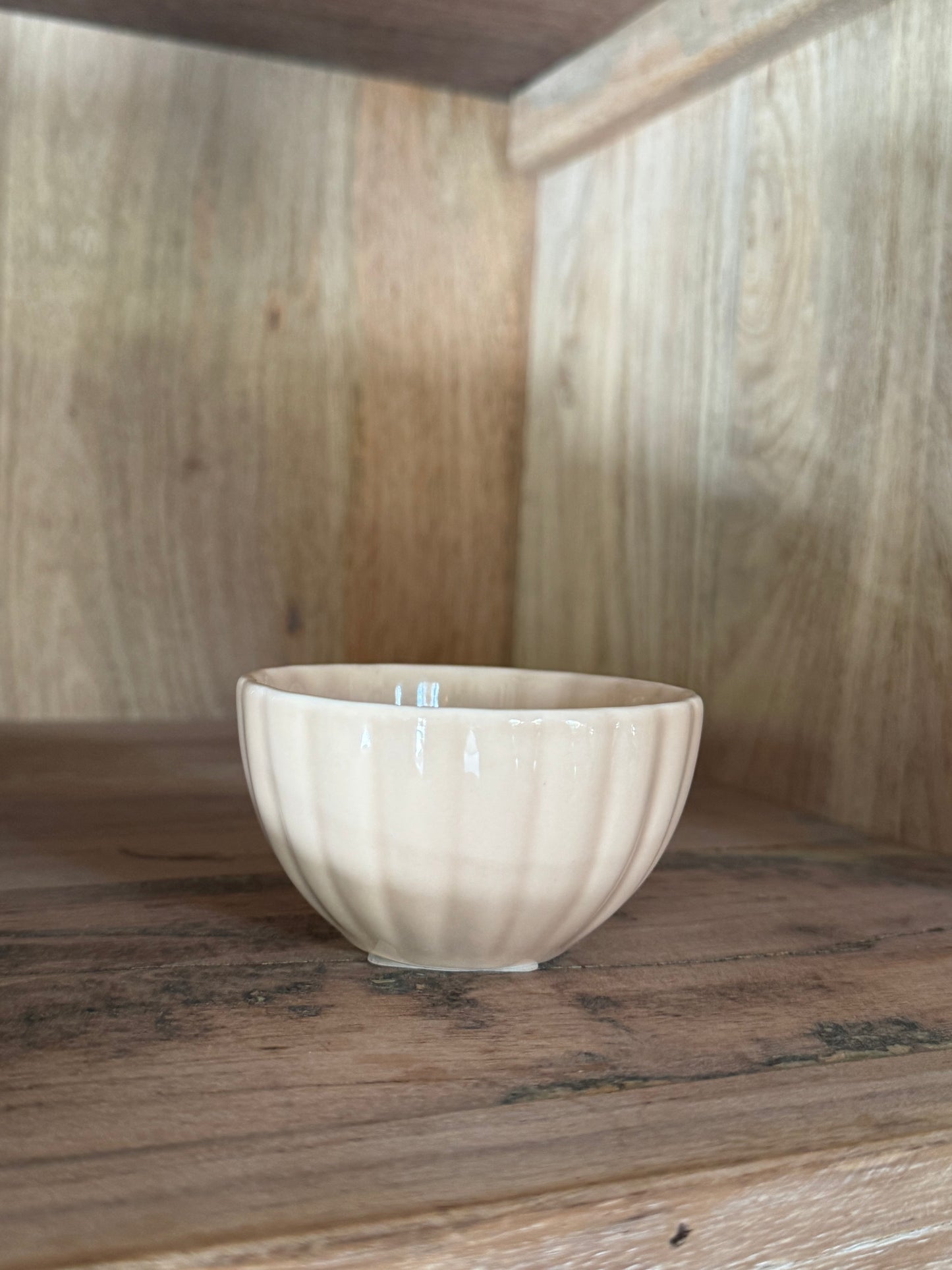 Small Stoneware Ribbed Bowl, 2 Colors