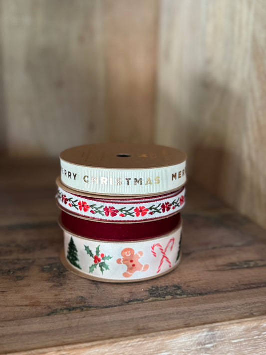 Christmas and Holiday Ribbons, Set of 4