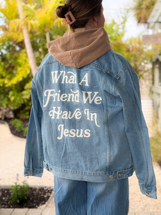 What A Friend in Jesus Denim Jacket