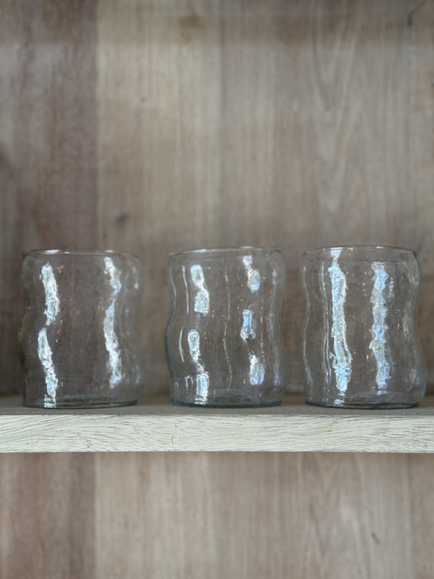 Recycled Organic Shaped Drinking Glass, Set of 4