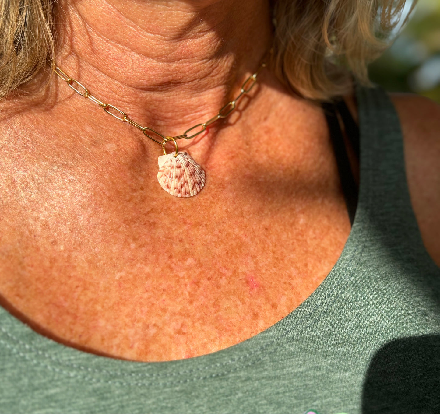 Gold Handmade Seashell Necklace