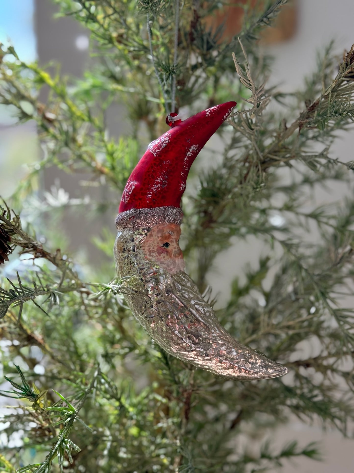 Santa Moon Ornament