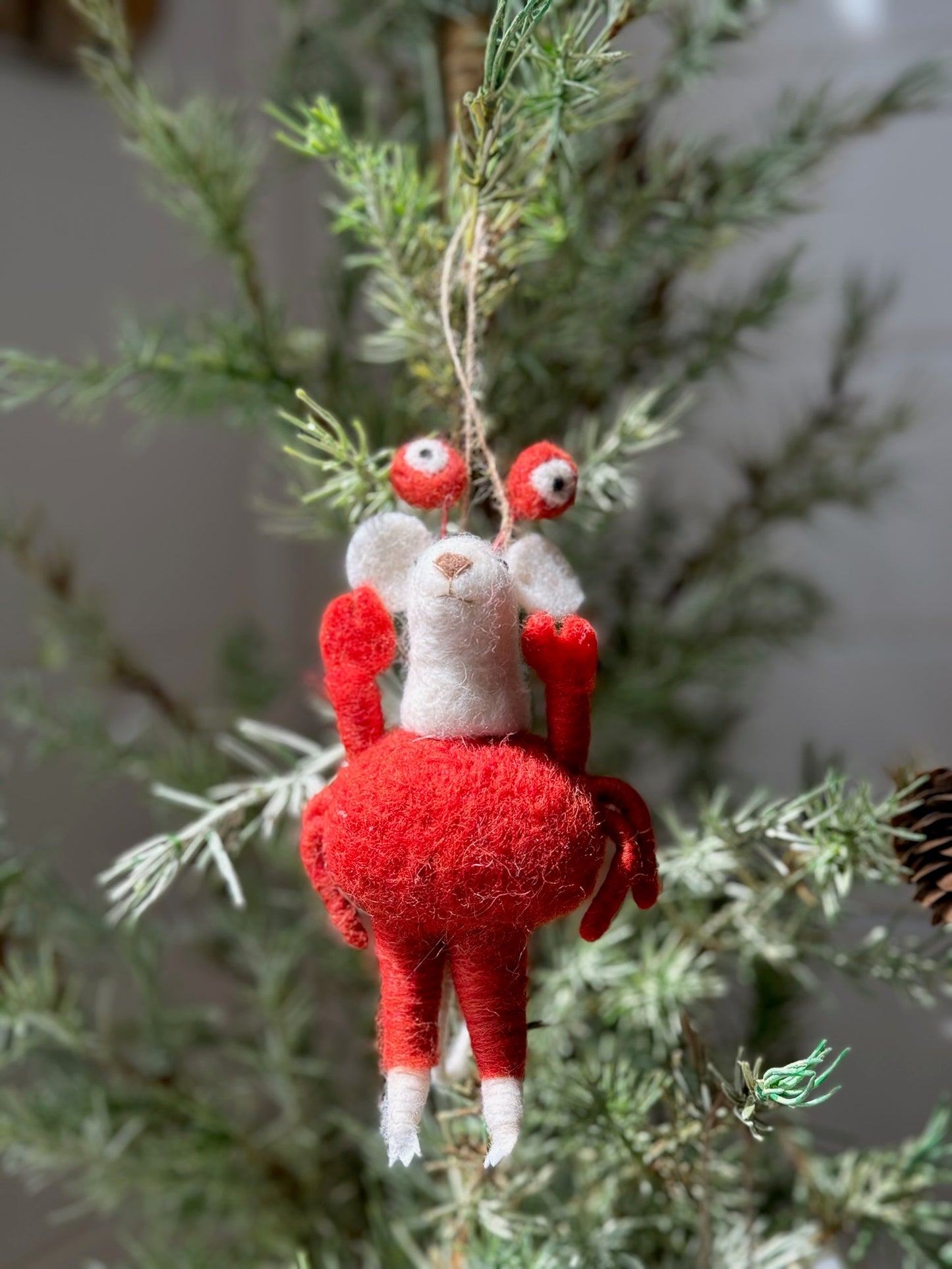 Sea Animal Wool Felt Mouse Ornament, 3 Styles