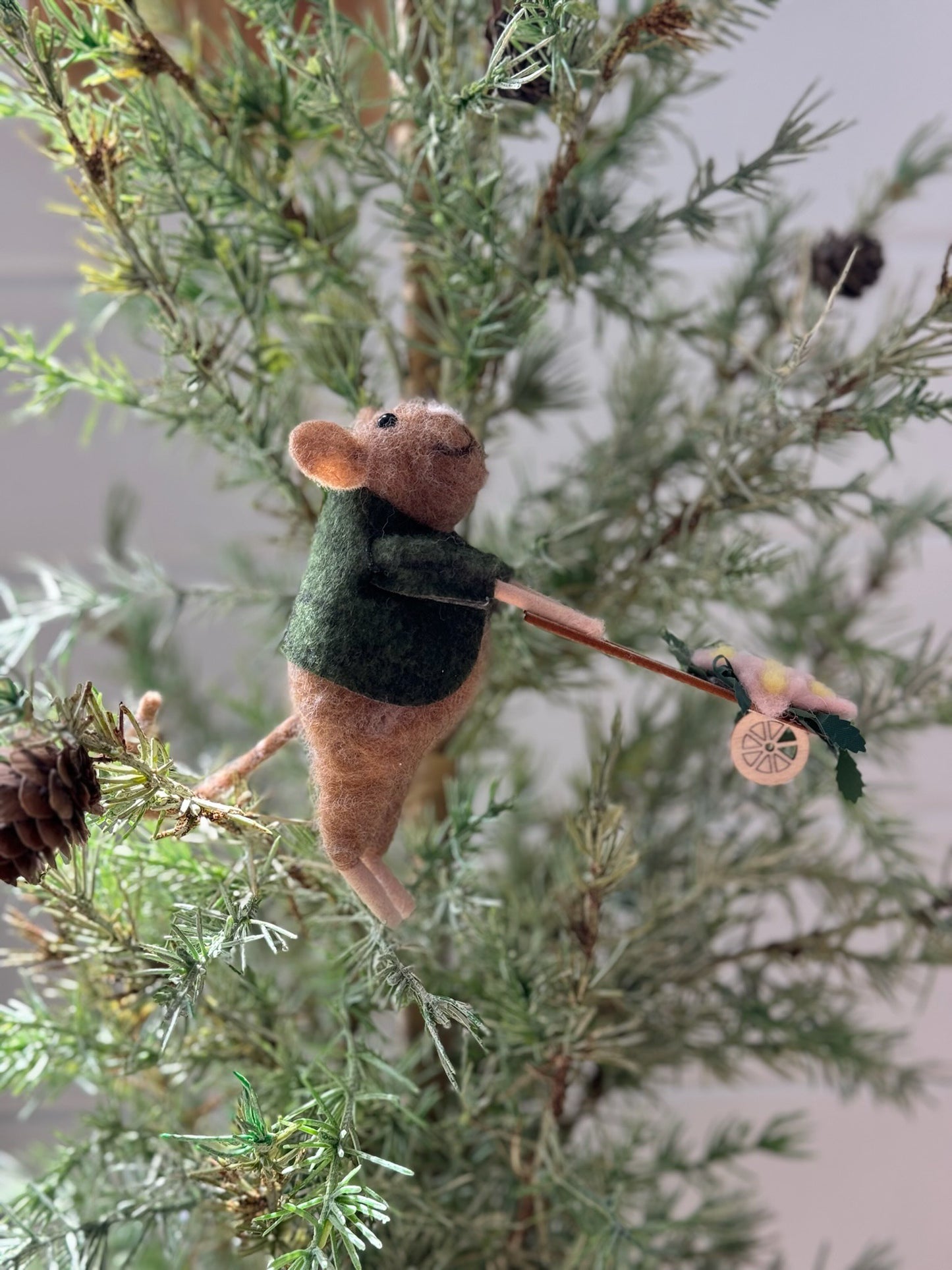 Wool Felt Mouse in Outfit Ornament, 4 Styles