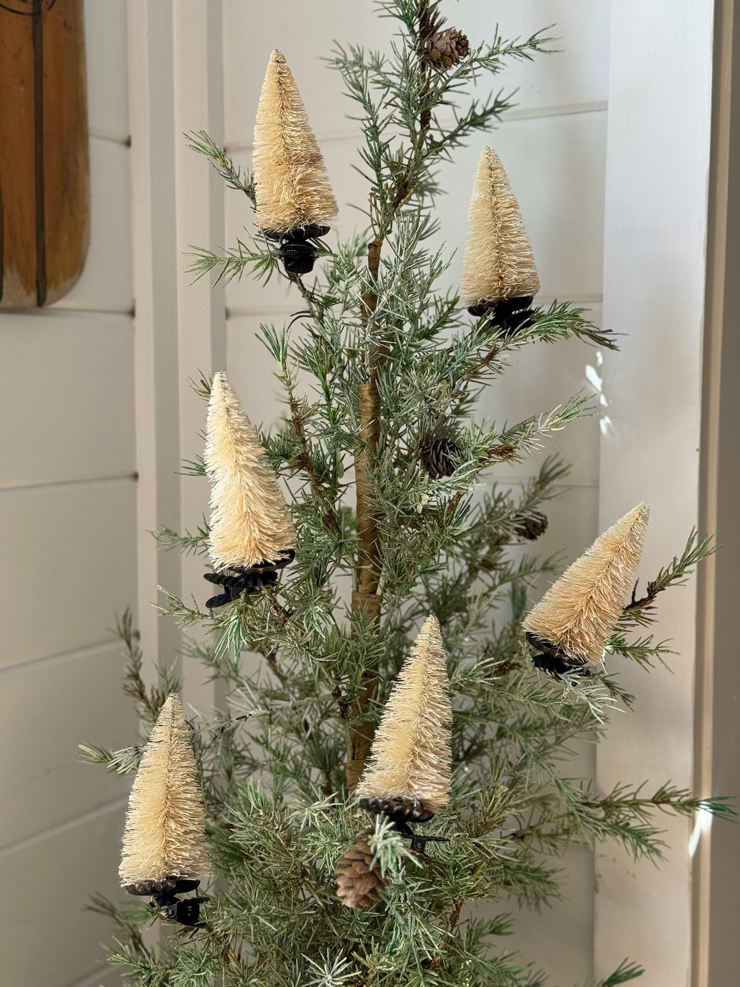 Bottle Brush Tree Clip-On Ornaments, Set of 6