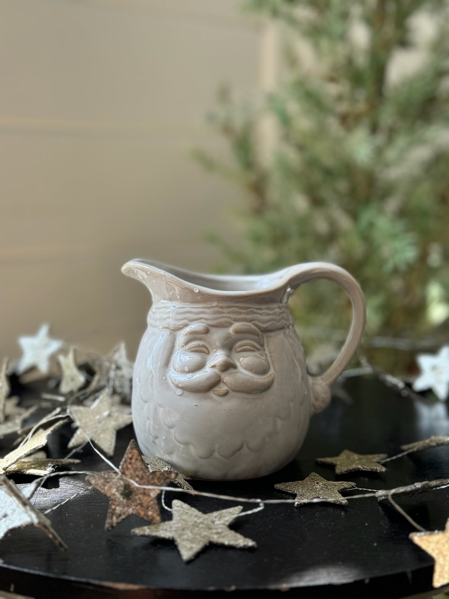 Stoneware Santa Creamer