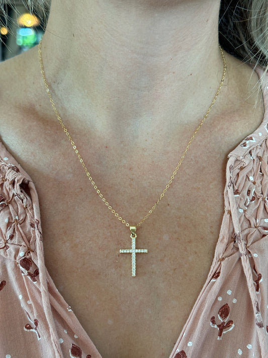 Pavé Cross Necklace