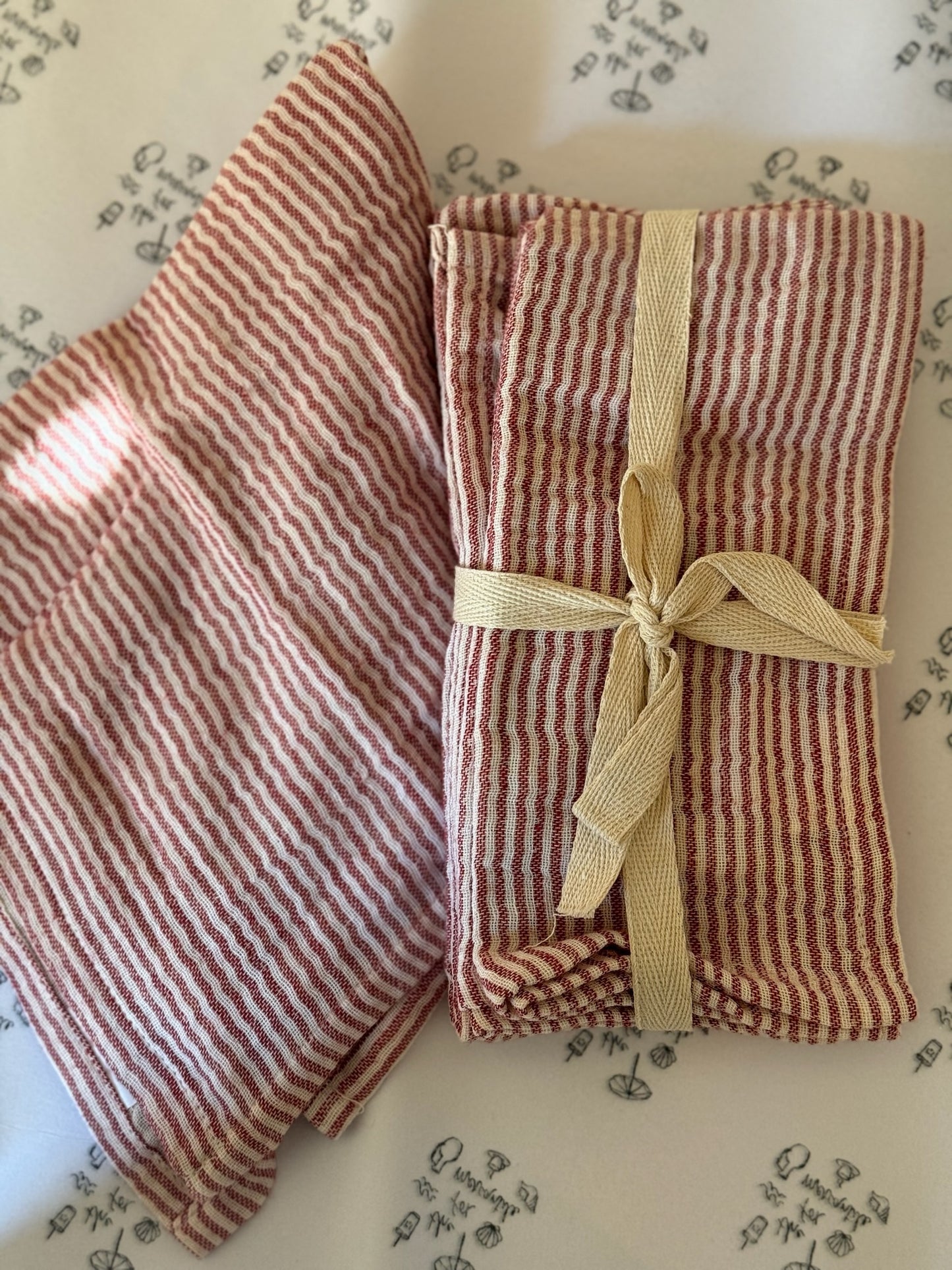 Candy Cane Striped Napkins, Set of 4