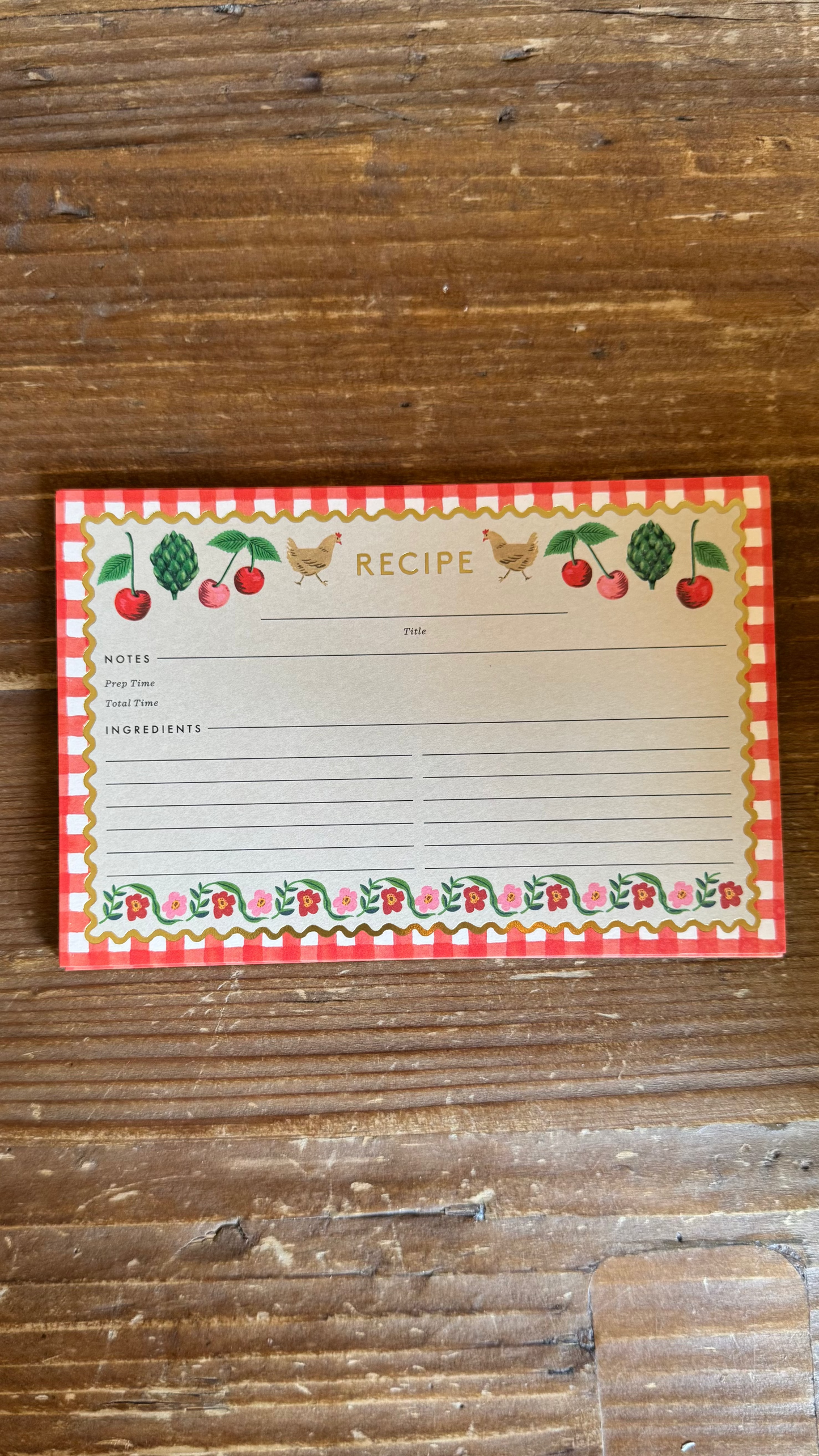 Pack of 12 Cherry Farm Recipe Cards