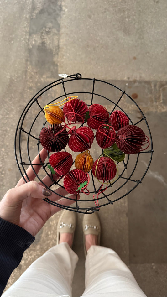 Assorted Paper Honeycomb Fruit Ornament