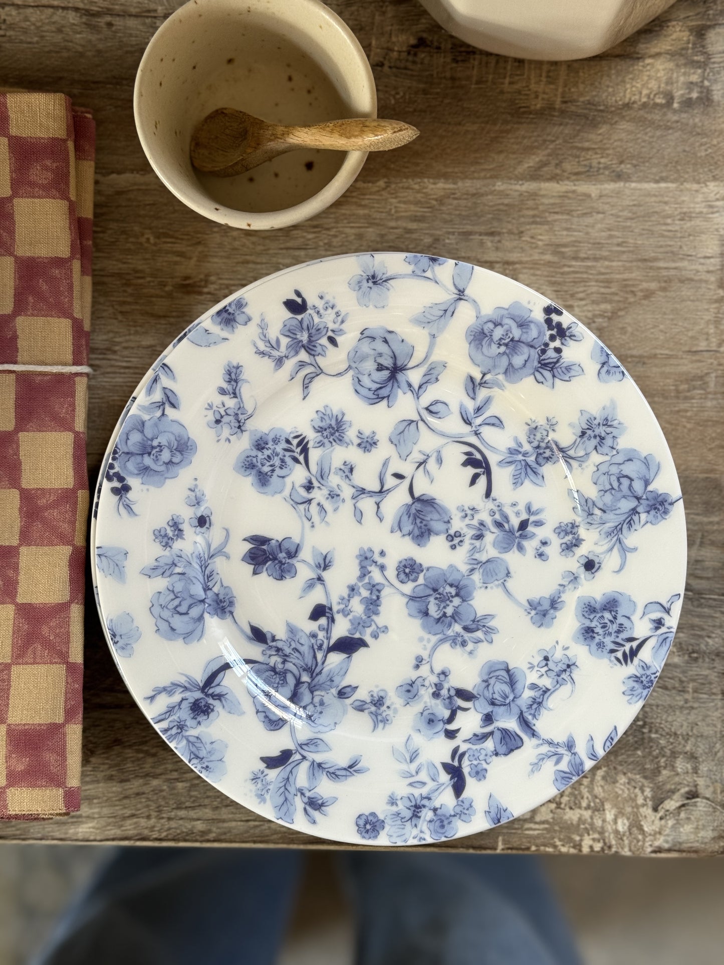 Blue Floral Salad Plate