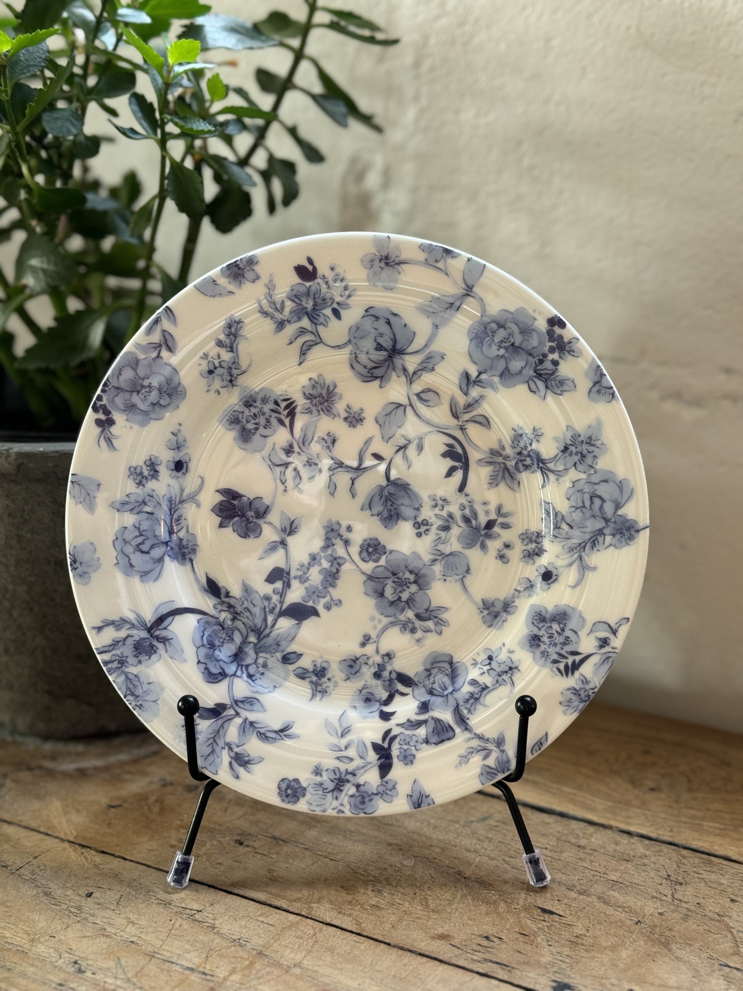 Blue Floral Salad Plate