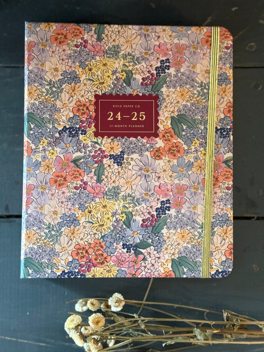 Floral Covered Spiral Planner