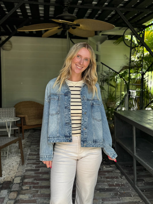 Denim Button Down Jacket