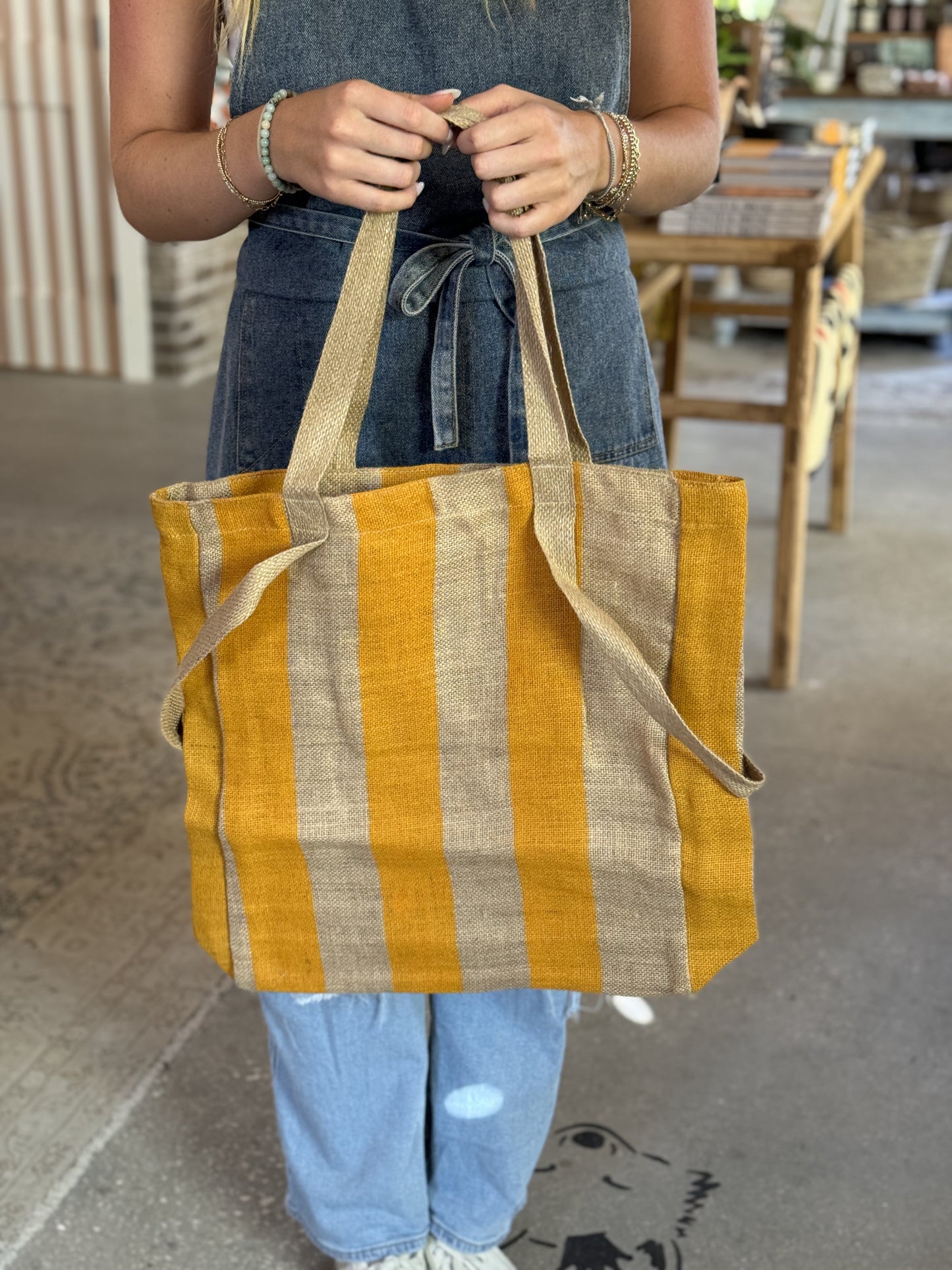 Tangerine Jute Tote