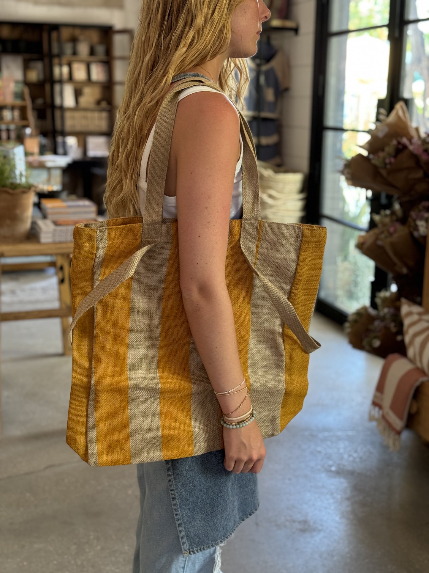 Tangerine Jute Tote