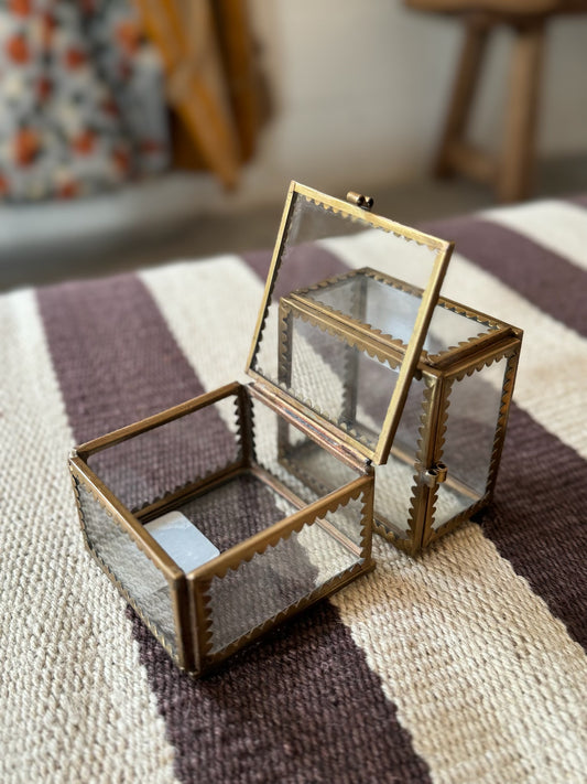 Brass and Glass Jewelry Box