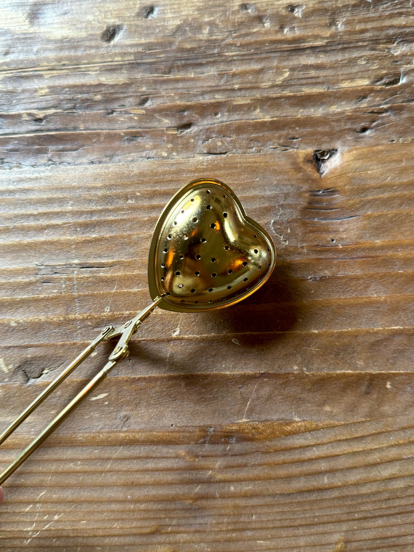 Gold Heart Loose Tea Strainer