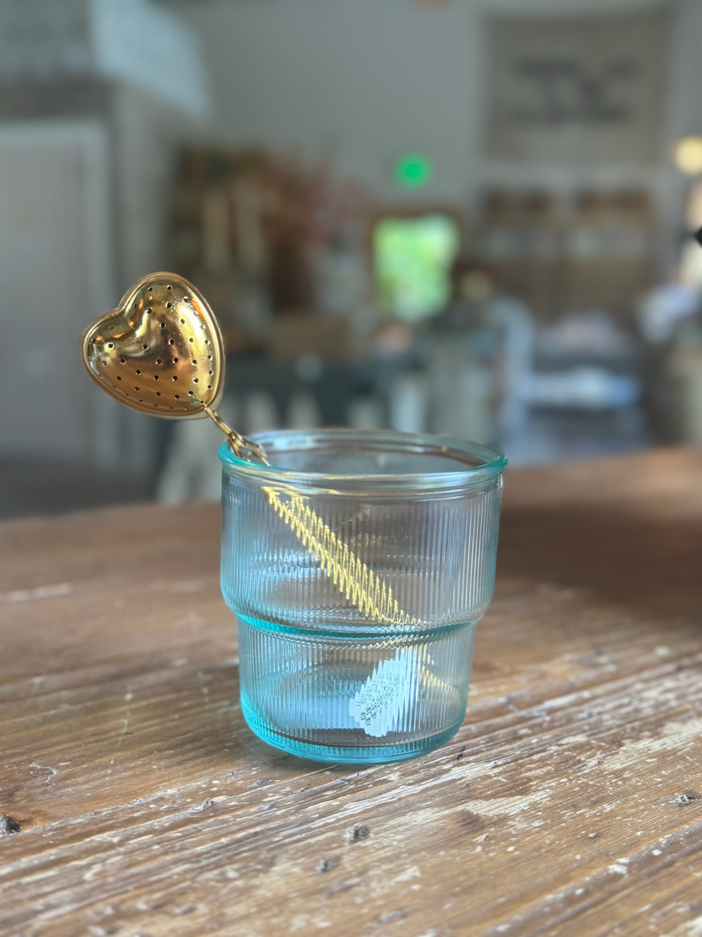 Gold Heart Loose Tea Strainer