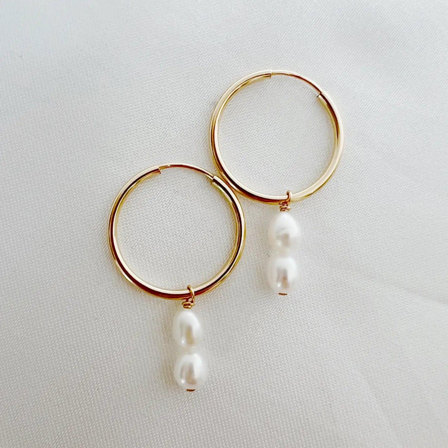 Lani Pearl Charm Hoops